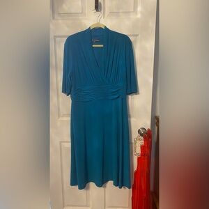 Jones Wear Teal Short Sleeve Dress